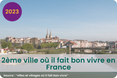 en 2023, 2ème ville où il fait bon vivre en France, selon "villes et villages où il fait bon vivre"